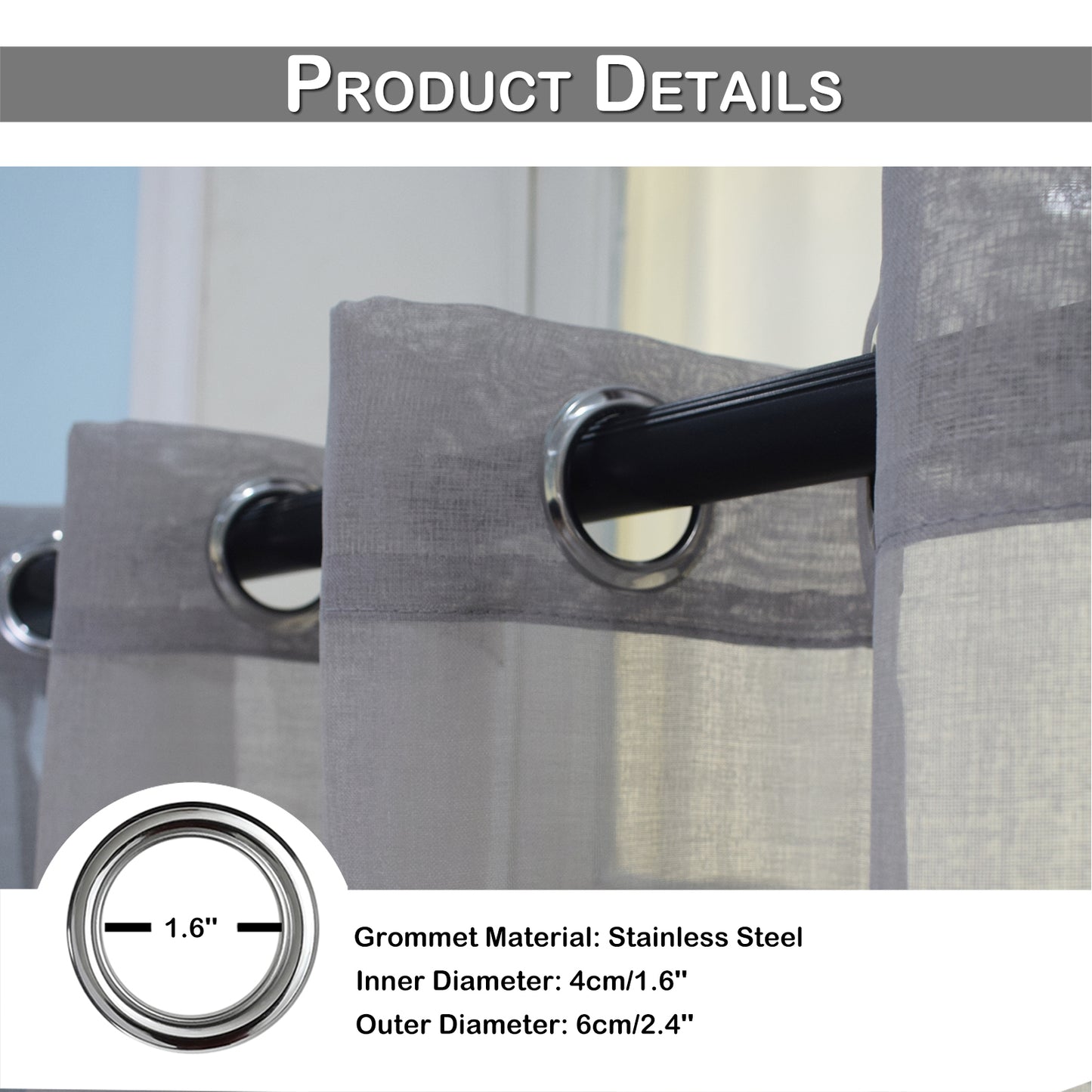 Patio Waterproof Outdoor Curtains 1 Panel