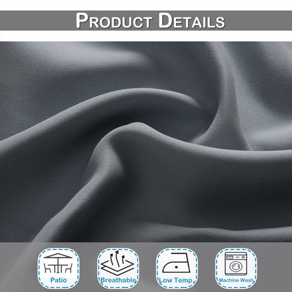 Top & Bottom Fixed Eyelets Windproof & Waterproof Outdoor Curtain 1 Panel
