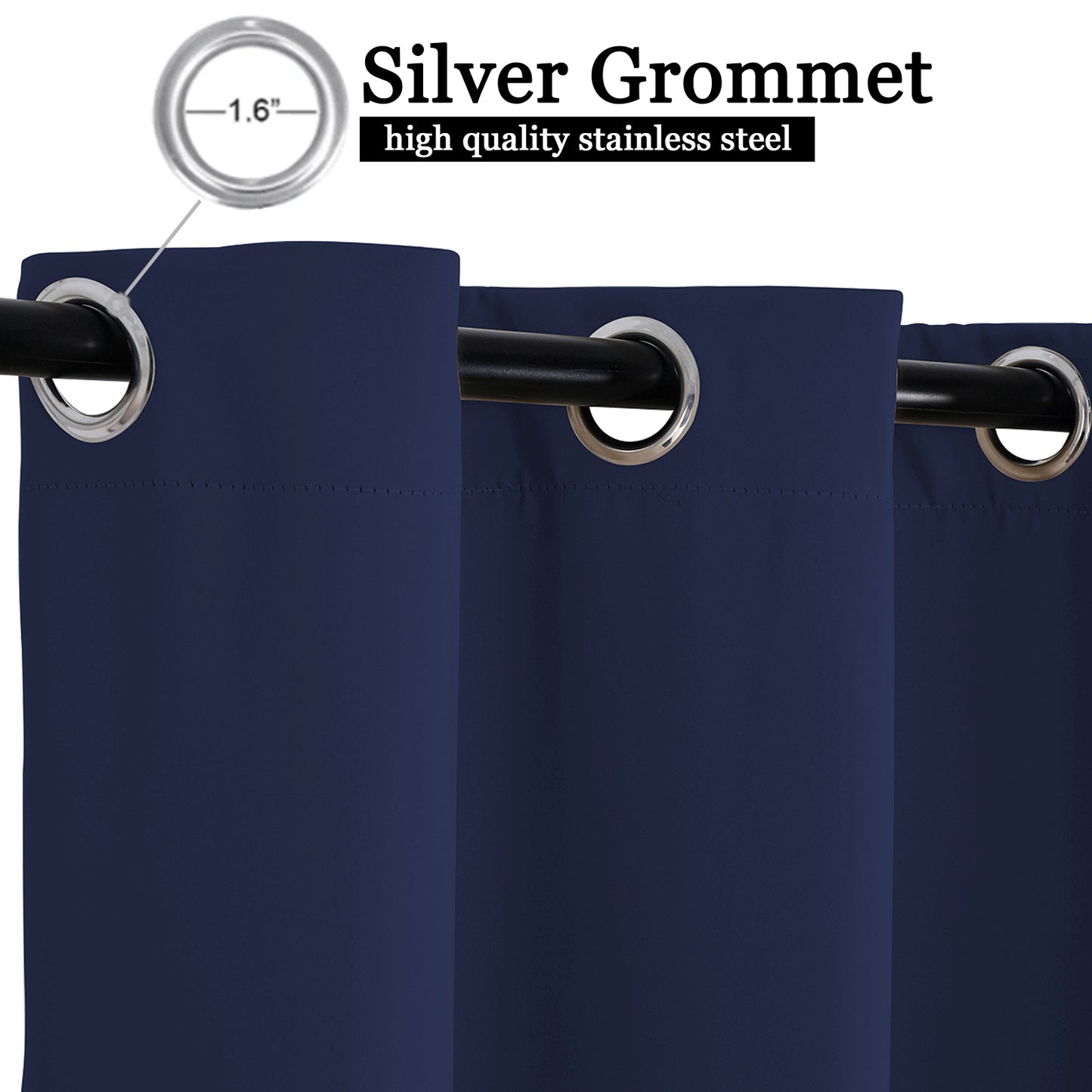 Patio Windproof & Waterproof Outdoor Curtain 1Panel