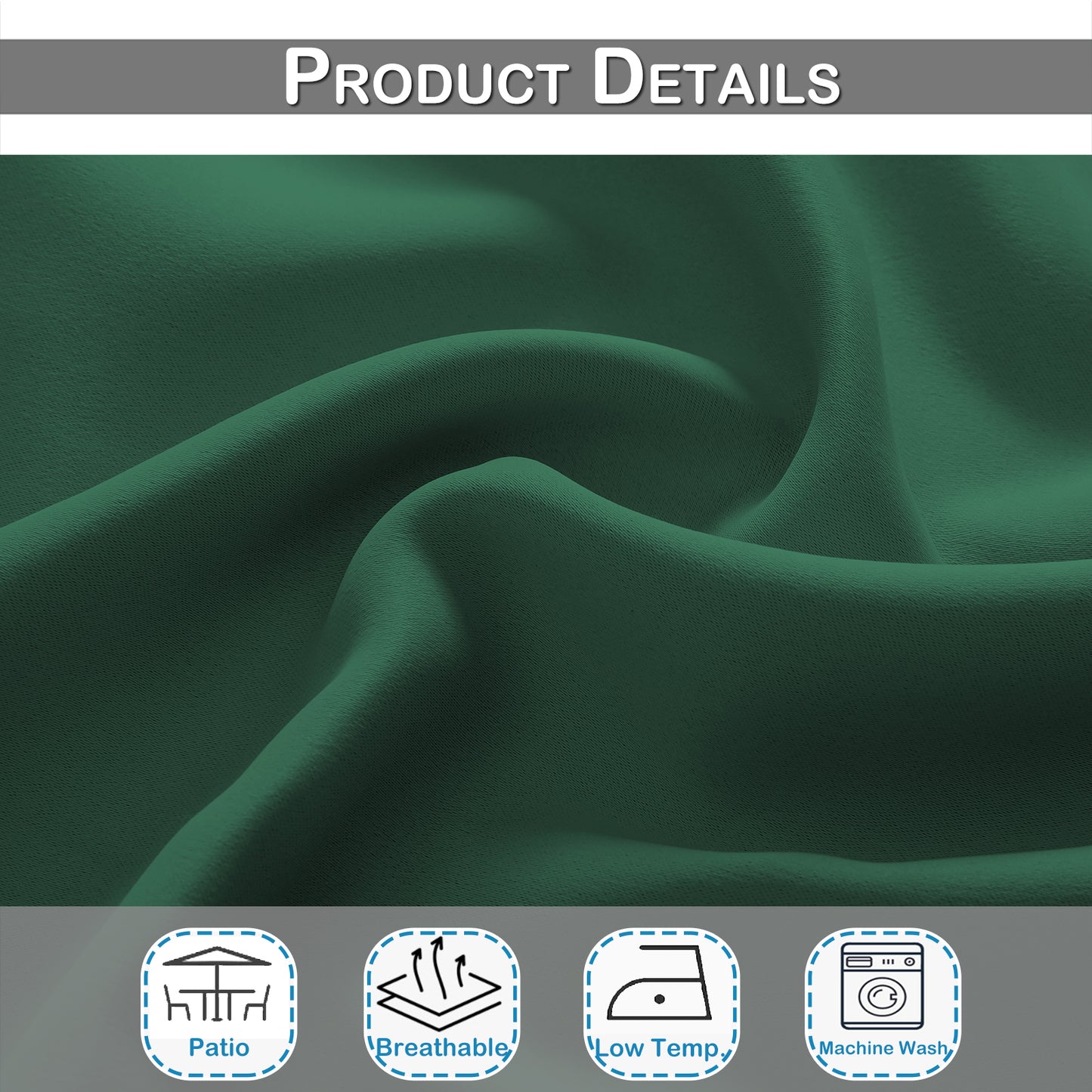 Top & Bottom Fixed Eyelets Windproof & Waterproof Outdoor Curtain 1 Panel