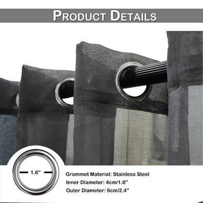 Patio Waterproof Outdoor Curtains 1 Panel