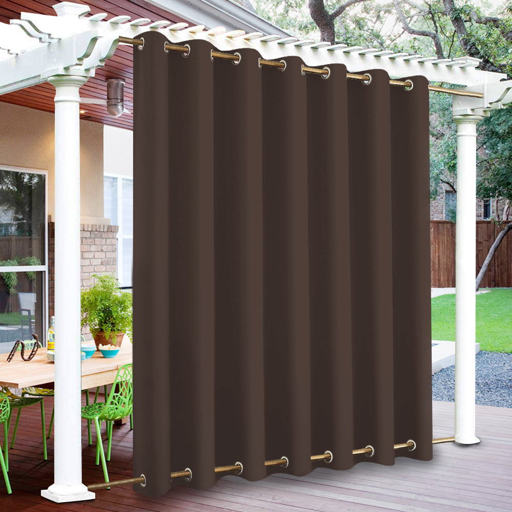 Top & Bottom Fixed Eyelets Windproof & Waterproof Outdoor Curtain 1 Panel