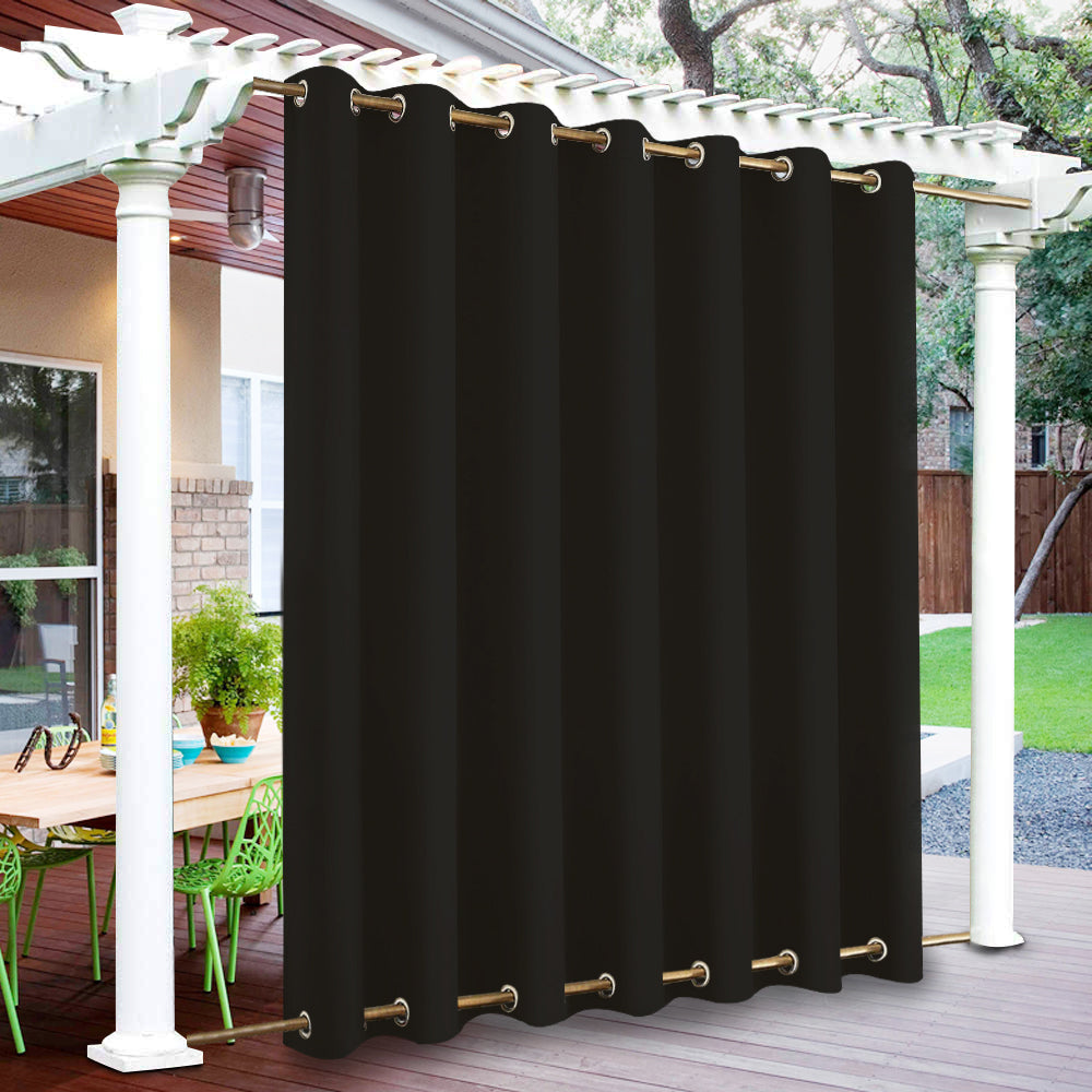 Top & Bottom Fixed Eyelets Windproof & Waterproof Outdoor Curtain 1 Panel