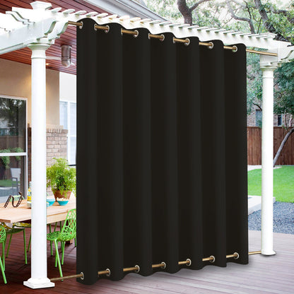 Top & Bottom Fixed Eyelets Windproof & Waterproof Outdoor Curtain 1 Panel