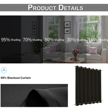 Top & Bottom Fixed Eyelets Windproof & Waterproof Outdoor Curtain 1 Panel