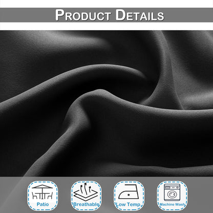 Top & Bottom Fixed Eyelets Windproof & Waterproof Outdoor Curtain 1 Panel