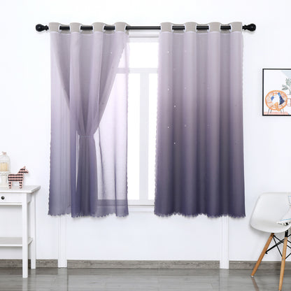 Double-Layer Blackout Curtains, 1 Panel, Purple, 132x160cm/132x213cm/132x243cm