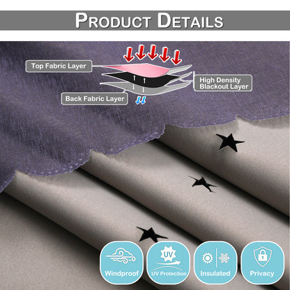 Double-Layer Blackout Curtains, 1 Panel, Purple, 132x160cm/132x213cm/132x243cm