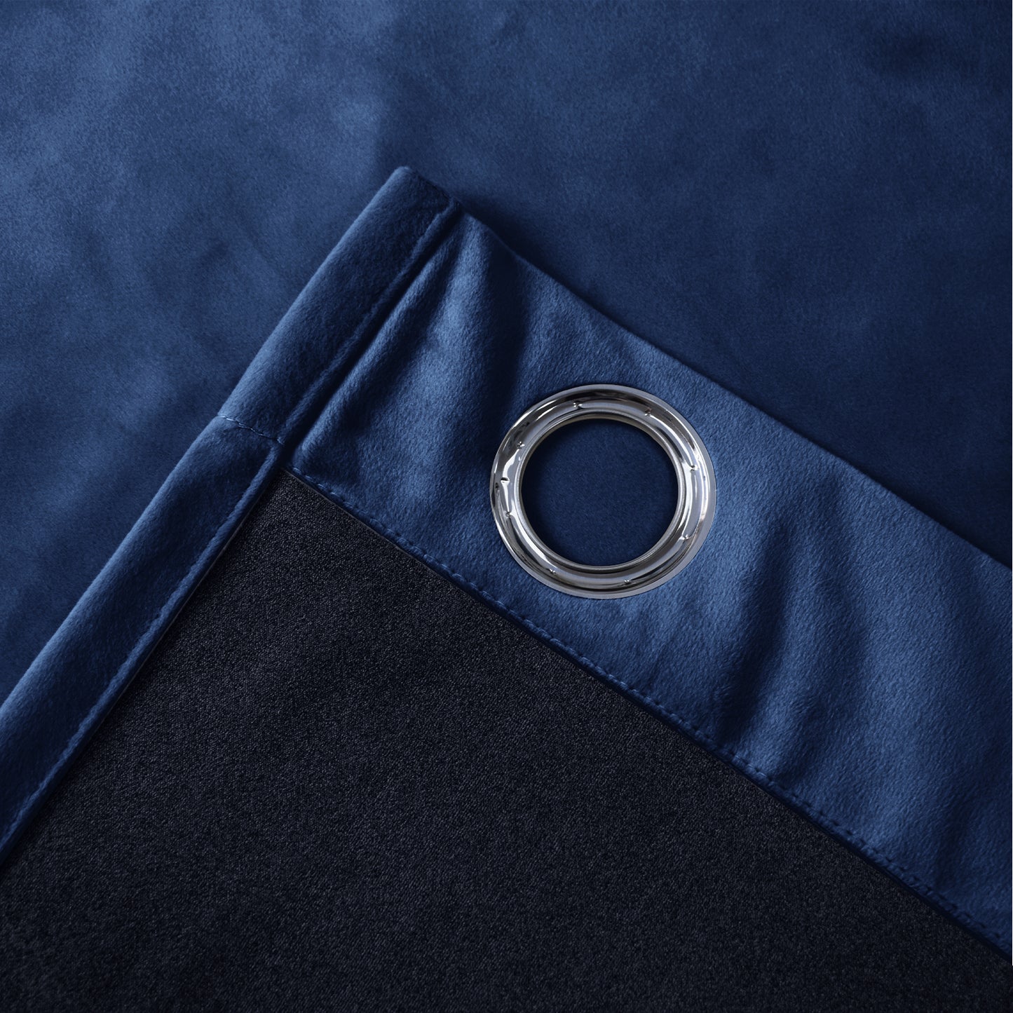 Rideau en velours épais, 1 panneau, bleu, 132 x 137 cm/132 x 160 cm/132 x 213 cm