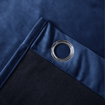 Rideau en velours épais, 1 panneau, bleu, 132 x 137 cm/132 x 160 cm/132 x 213 cm