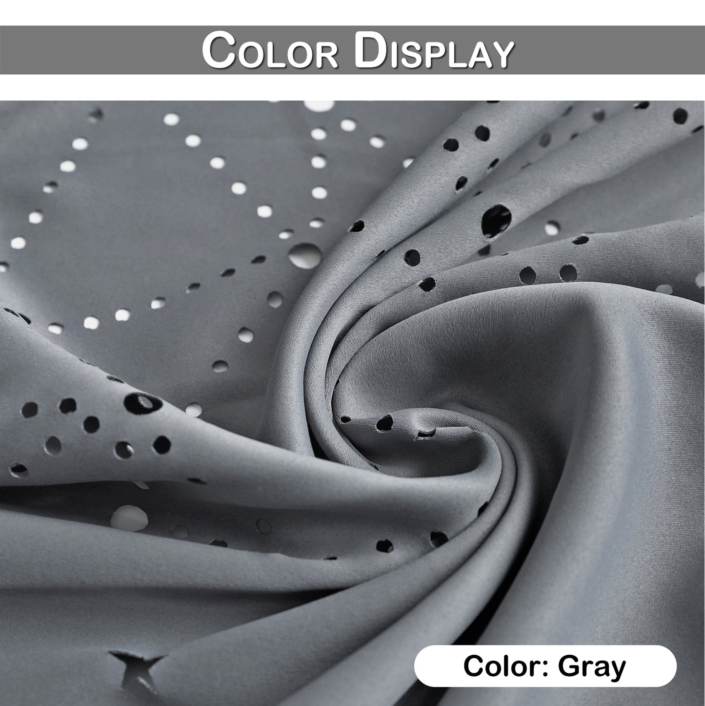 Christmas Blackout Curtains, 2 Panels, Gray, 132x160cm/132x215cm