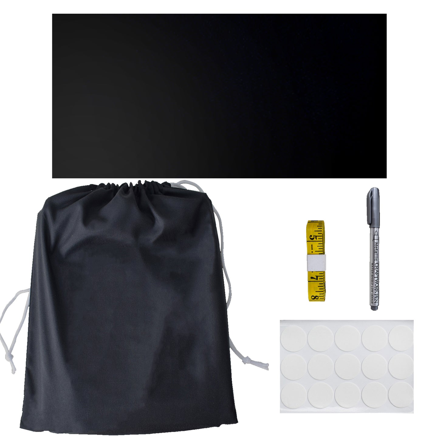 Blackout DIY Curtains, 1 Panel, Black&Silver, 145x300cm