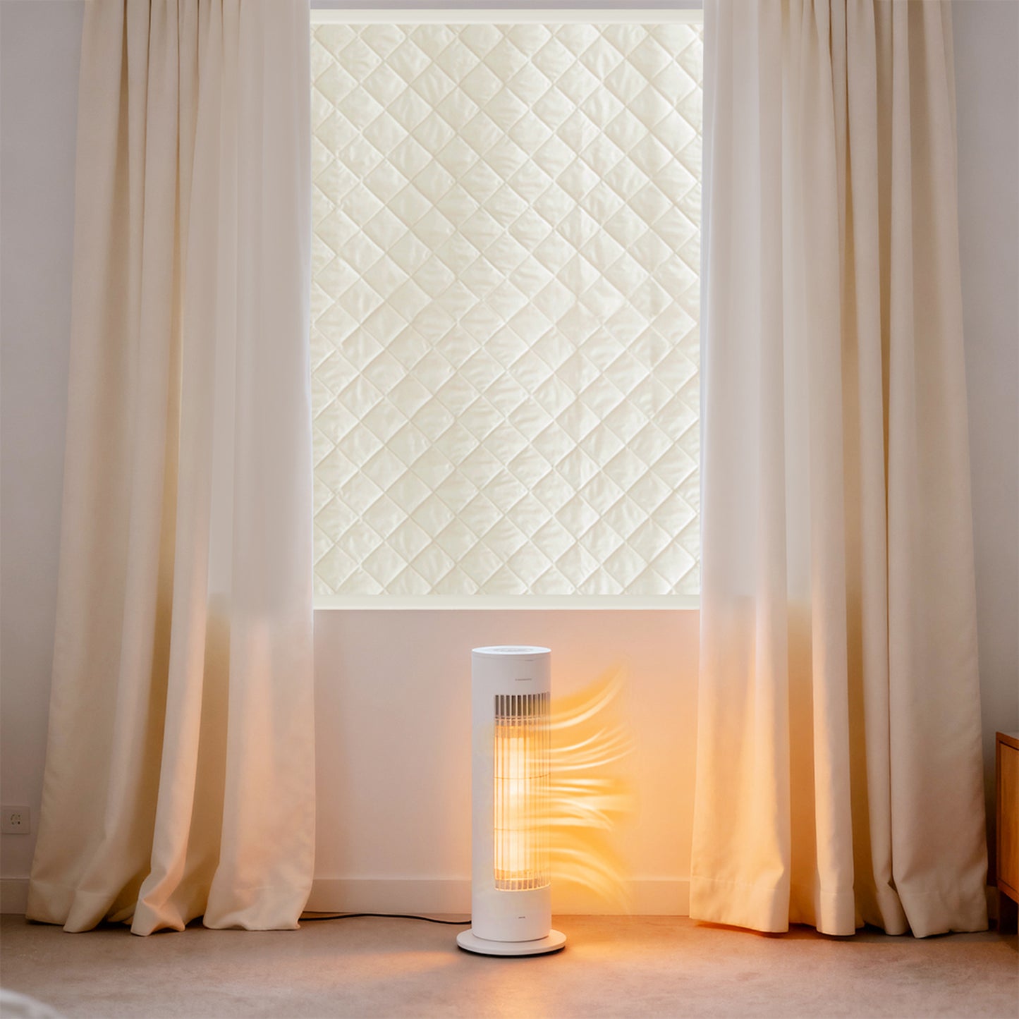 Quilted Winter Insulated Window Curtain with Magic Tape – Thermal Draft Blocking Panel