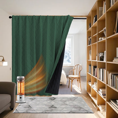 Extra Breiter Samt-Steppvorhang – Wärmende Trenn- oder Weihnachtsgardine aus 3-Schicht-Material