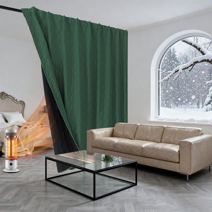 Extra Breiter Samt-Steppvorhang – Wärmende Trenn- oder Weihnachtsgardine aus 3-Schicht-Material
