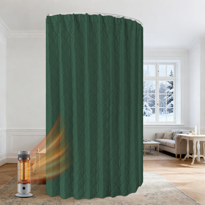 Extra Breiter Samt-Steppvorhang – Wärmende Trenn- oder Weihnachtsgardine aus 3-Schicht-Material