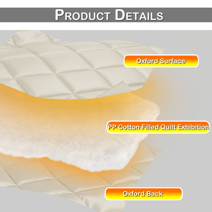 Quilted Winter Insulated Window Curtain with Magic Tape – Thermal Draft Blocking Panel