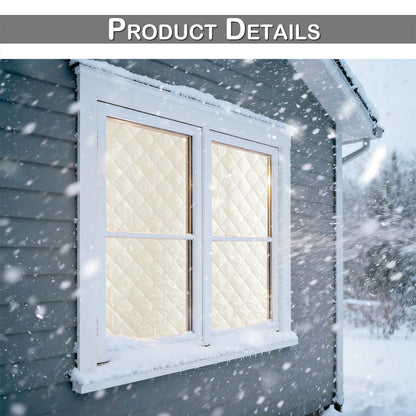 Quilted Winter Insulated Window Curtain with Magic Tape – Thermal Draft Blocking Panel
