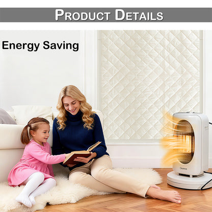 Quilted Winter Insulated Window Curtain with Magic Tape – Thermal Draft Blocking Panel