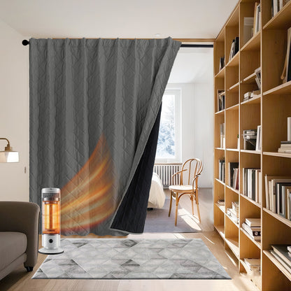 Extra Breiter Samt-Steppvorhang – Wärmende Trenn- oder Weihnachtsgardine aus 3-Schicht-Material