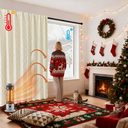 Extra Breiter Samt-Steppvorhang – Wärmende Trenn- oder Weihnachtsgardine aus 3-Schicht-Material