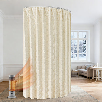 Extra Breiter Samt-Steppvorhang – Wärmende Trenn- oder Weihnachtsgardine aus 3-Schicht-Material