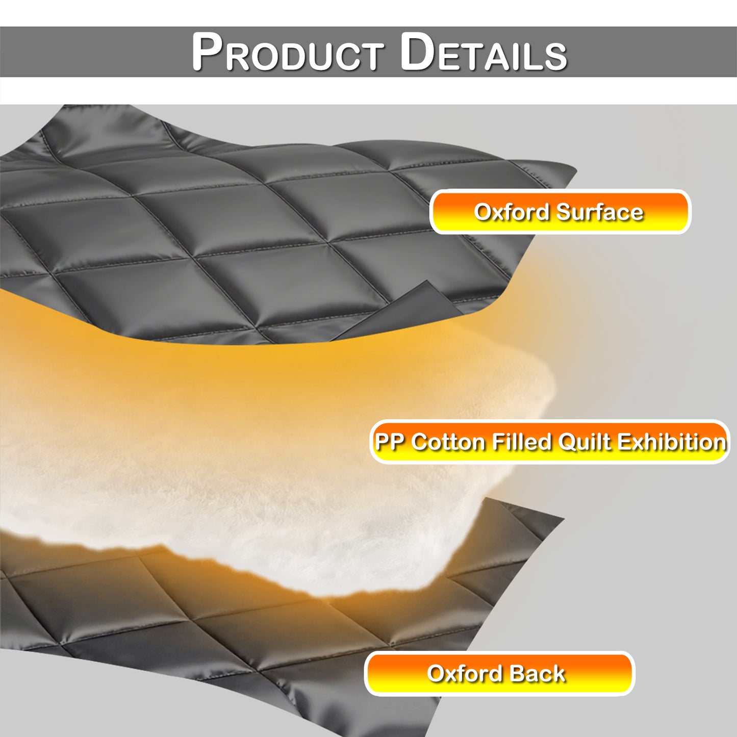 Quilted Winter Insulated Window Curtain with Magic Tape – Thermal Draft Blocking Panel