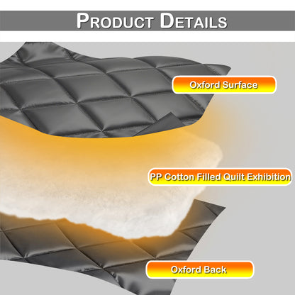 Quilted Winter Insulated Window Curtain with Magic Tape – Thermal Draft Blocking Panel