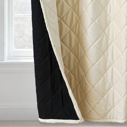 Extra Breiter Samt-Steppvorhang – Wärmende Trenn- oder Weihnachtsgardine aus 3-Schicht-Material