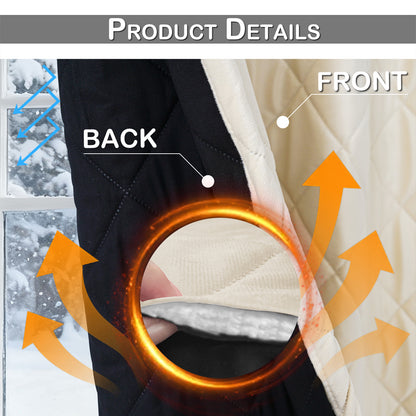 Extra Breiter Samt-Steppvorhang – Wärmende Trenn- oder Weihnachtsgardine aus 3-Schicht-Material