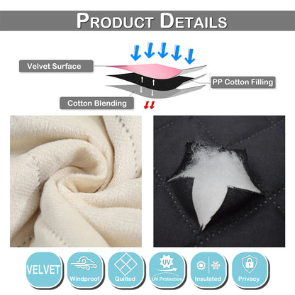 Extra Breiter Samt-Steppvorhang – Wärmende Trenn- oder Weihnachtsgardine aus 3-Schicht-Material