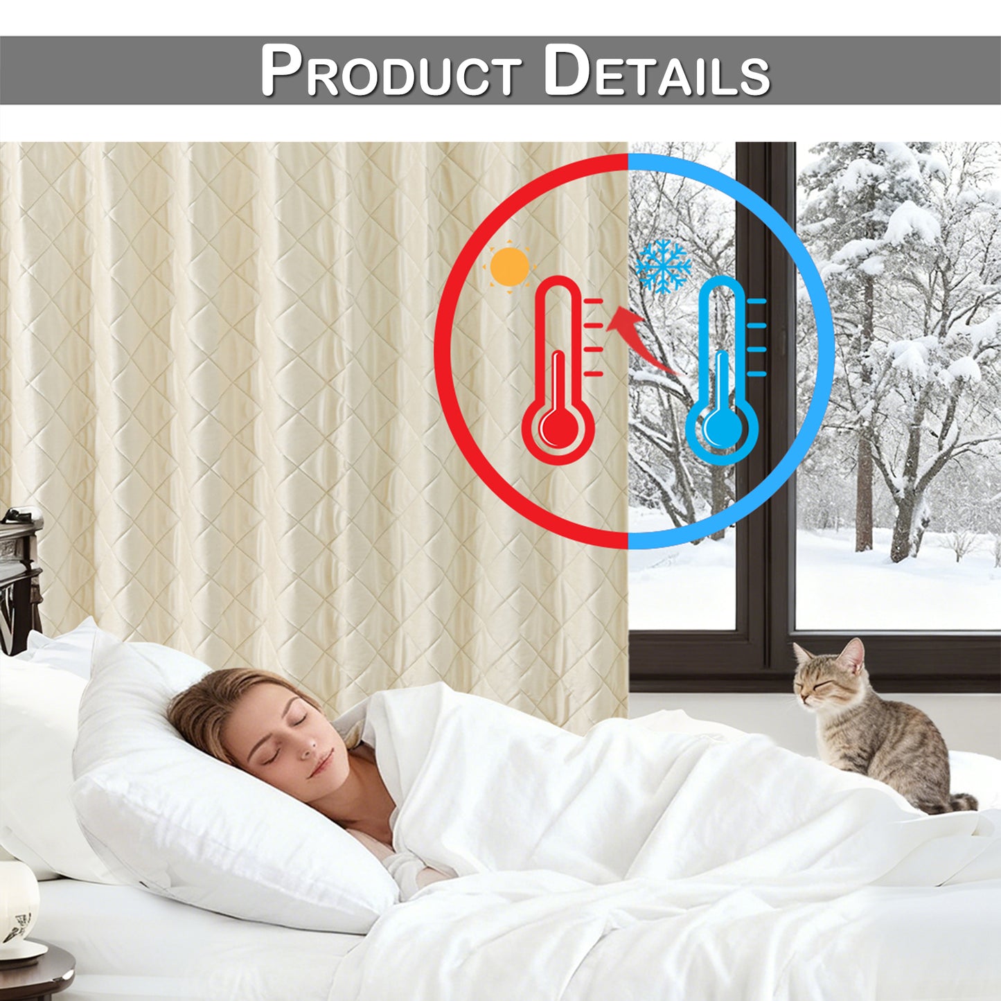 Extra Breiter Samt-Steppvorhang – Wärmende Trenn- oder Weihnachtsgardine aus 3-Schicht-Material