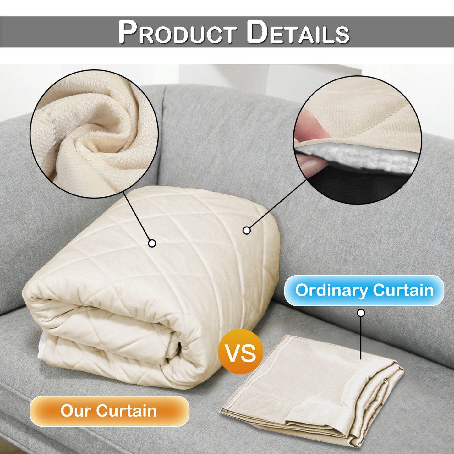 Extra Breiter Samt-Steppvorhang – Wärmende Trenn- oder Weihnachtsgardine aus 3-Schicht-Material