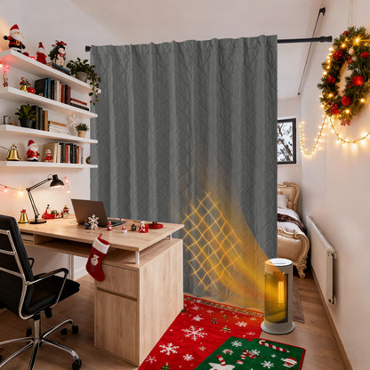 Extra Breiter Samt-Steppvorhang – Wärmende Trenn- oder Weihnachtsgardine aus 3-Schicht-Material