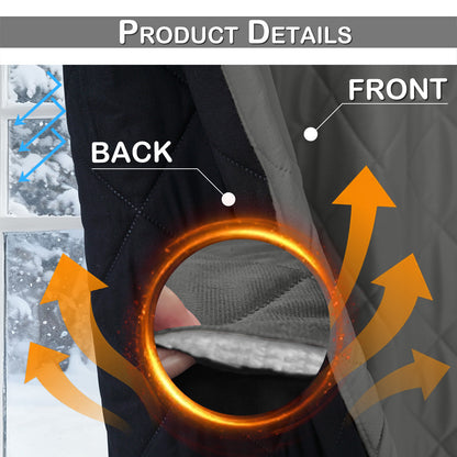 Extra Breiter Samt-Steppvorhang – Wärmende Trenn- oder Weihnachtsgardine aus 3-Schicht-Material