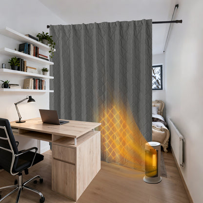 Extra Breiter Samt-Steppvorhang – Wärmende Trenn- oder Weihnachtsgardine aus 3-Schicht-Material