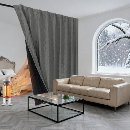 Extra Breiter Samt-Steppvorhang – Wärmende Trenn- oder Weihnachtsgardine aus 3-Schicht-Material