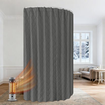 Extra Breiter Samt-Steppvorhang – Wärmende Trenn- oder Weihnachtsgardine aus 3-Schicht-Material