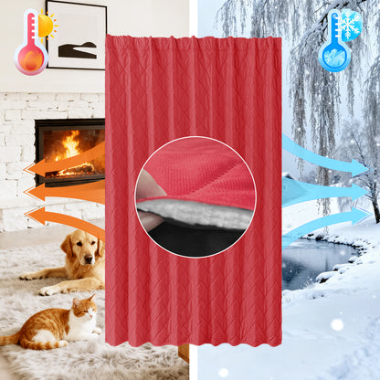 Extra Breiter Samt-Steppvorhang – Wärmende Trenn- oder Weihnachtsgardine aus 3-Schicht-Material