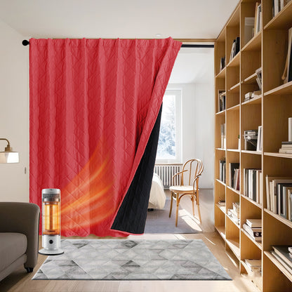 Extra Breiter Samt-Steppvorhang – Wärmende Trenn- oder Weihnachtsgardine aus 3-Schicht-Material