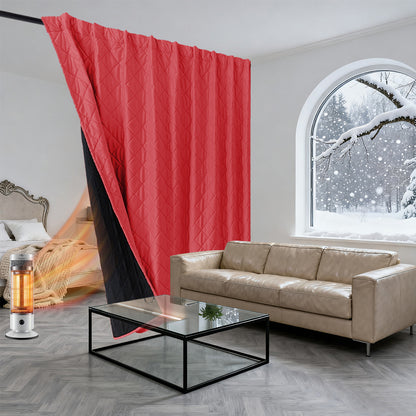 Extra Breiter Samt-Steppvorhang – Wärmende Trenn- oder Weihnachtsgardine aus 3-Schicht-Material