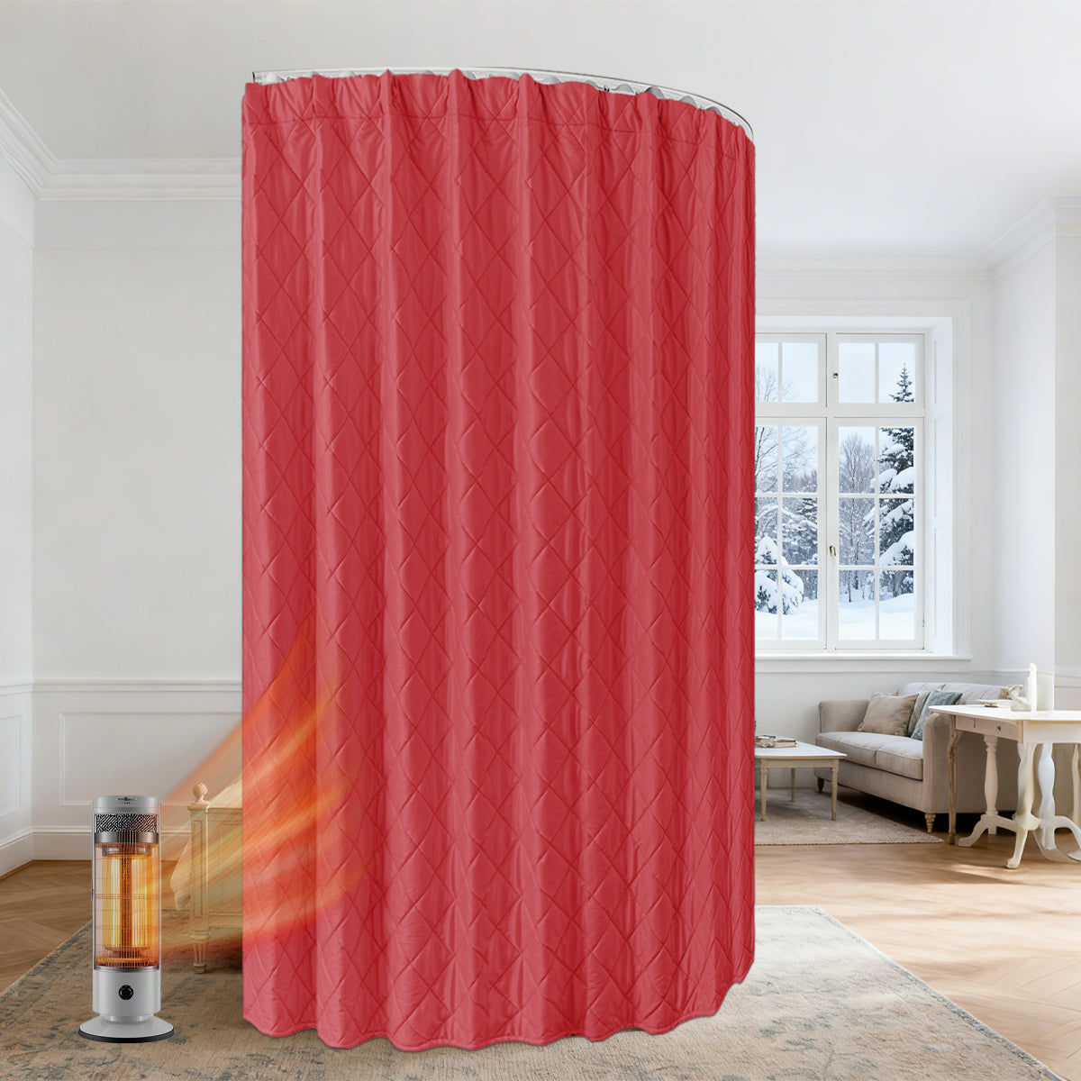 Extra Breiter Samt-Steppvorhang – Wärmende Trenn- oder Weihnachtsgardine aus 3-Schicht-Material