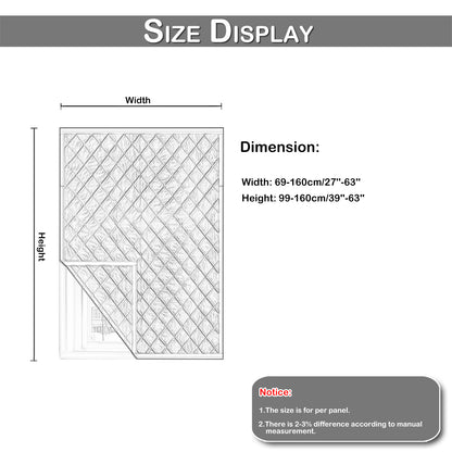 Quilted Winter Insulated Window Curtain with Magic Tape – Thermal Draft Blocking Panel