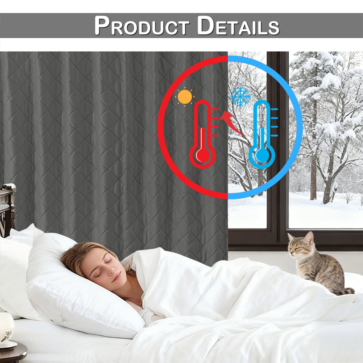 Extra Breiter Samt-Steppvorhang – Wärmende Trenn- oder Weihnachtsgardine aus 3-Schicht-Material