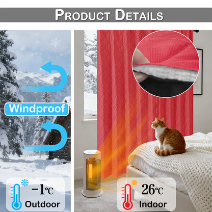 Extra Breiter Samt-Steppvorhang – Wärmende Trenn- oder Weihnachtsgardine aus 3-Schicht-Material