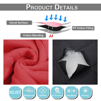 Extra Breiter Samt-Steppvorhang – Wärmende Trenn- oder Weihnachtsgardine aus 3-Schicht-Material