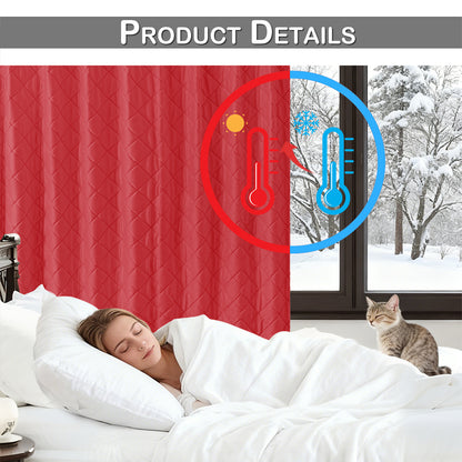 Extra Breiter Samt-Steppvorhang – Wärmende Trenn- oder Weihnachtsgardine aus 3-Schicht-Material