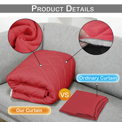Extra Breiter Samt-Steppvorhang – Wärmende Trenn- oder Weihnachtsgardine aus 3-Schicht-Material