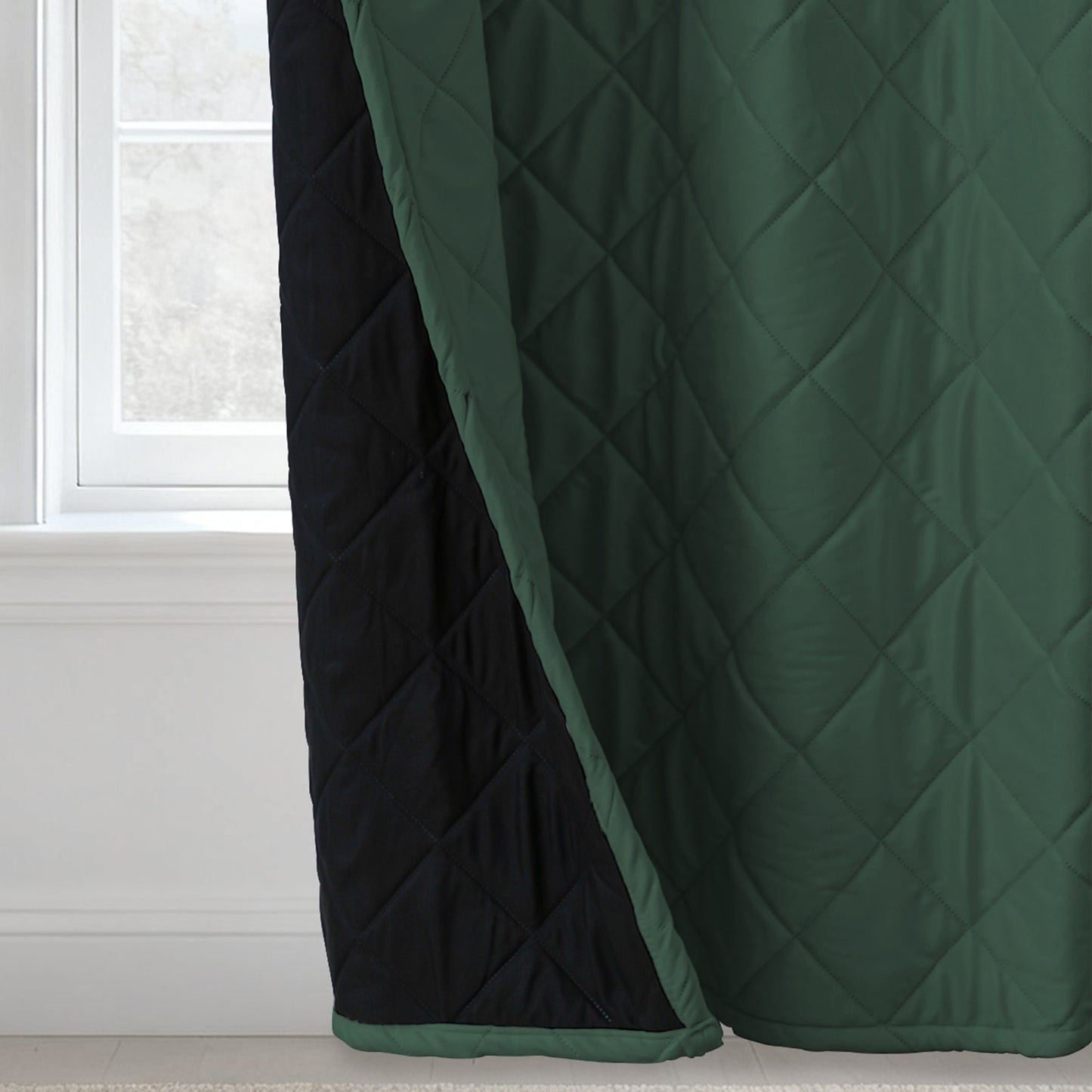 Extra Breiter Samt-Steppvorhang – Wärmende Trenn- oder Weihnachtsgardine aus 3-Schicht-Material