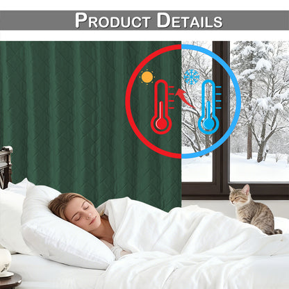 Extra Breiter Samt-Steppvorhang – Wärmende Trenn- oder Weihnachtsgardine aus 3-Schicht-Material